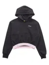 Off-white Black Cropped Sweatshirt In Black