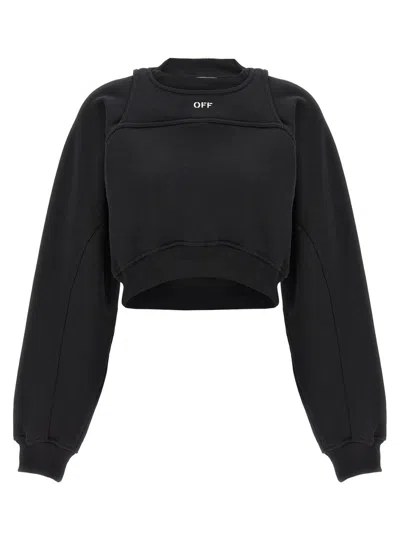 OFF-WHITE BLACK CROPPED SWEATSHIRT
