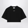 Off-white Off White Cropped T Shirt With Off Embroidery