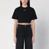 Off-white Off White Cropped T Shirt With Off Embroidery In Black
