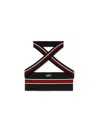Off-white Black Cross Collar Knit Bra In Multi