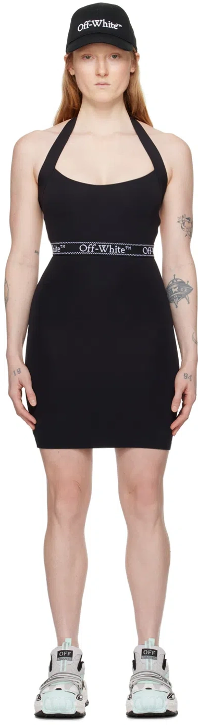 Off-white Off White Mini Dress With Logo Band In Black