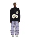 OFF-WHITE BLACK CRYSTAL DICES KNIT CARDIGAN