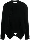 Off-white Black Cut-out Wool Sweater For Women In Black