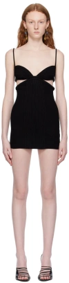 Off-white Off White Black Viscose Blend Mini Dress In Black