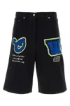Off-white Off White Black Denim Bermuda Shorts In Black