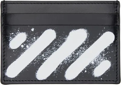 Off-white Black Diagonal Spray Card Holder In Multi