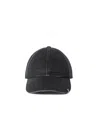 Off-white Black Distressed Denim Baseball Cap In Black