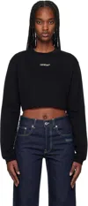 Off-white Black Double Arrows L/s Cropped T-shirt In Black