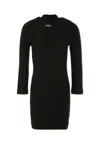 Off-white Black Dress For Girl With Logo In Black