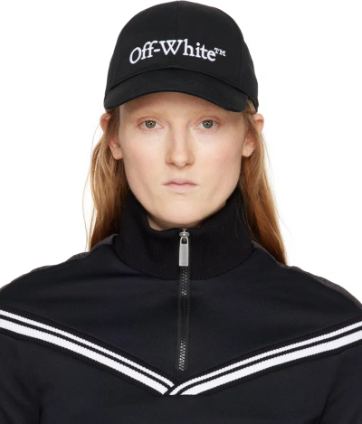 Off-white C/o Virgil Abloh Womens Black White Bookish Brand-embroidered Cotton Baseball Cap In Blackwhite