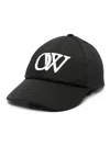 Off-white Eyelet Vents Six-panel Construction Cap In Black