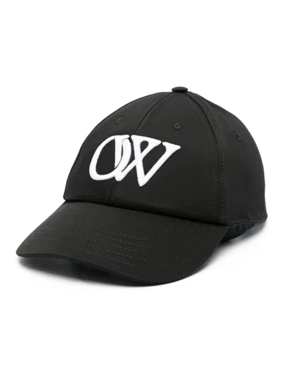 OFF-WHITE BLACK DRILL LOGO-EMBROIDERED BASEBALL CAP