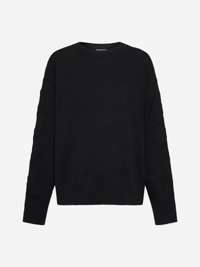 Off-white 3d Diag Knit Crewneck In Black