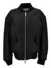 Off-white Off White Oversized Nylon Bomber Jacket In Black