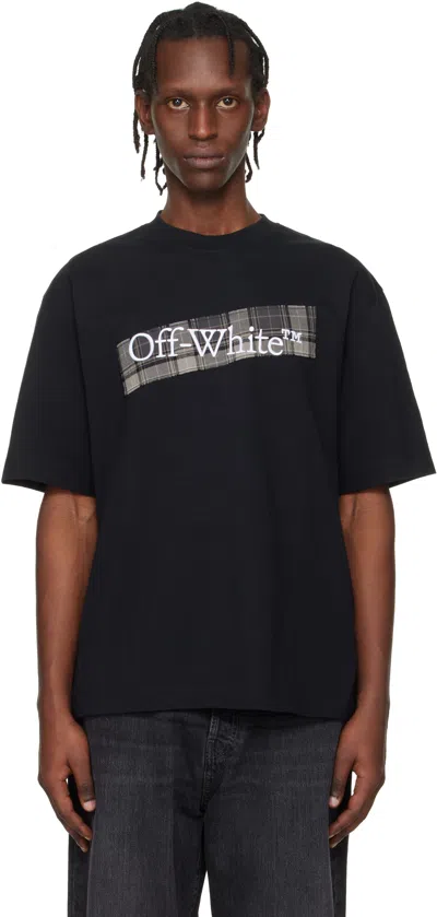Off-white Black Flannel Diagonal Skate Logo T-shirt