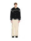 Off-white Black Varsity Sweatshirt With Press-stud Fastening And Bold Lettering In Black