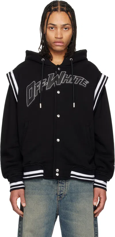 OFF-WHITE BLACK FLEECE 00 VARSITY BOMBER JACKET