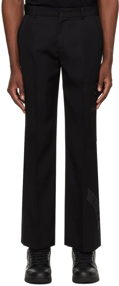 Off-white Black Formal Varsity Trousers In Black Blac