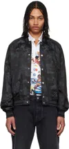 Off-white Black Fresco Souvenir Varsity Bomber Jacket In Black