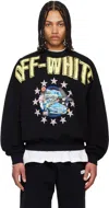 Off-white Mens Black Light Fresco Star-print Oversized Cotton-jersey Sweatshirt In Black - Light