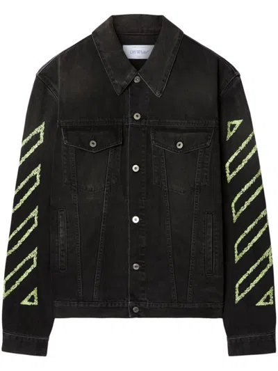 OFF-WHITE BLACK FRONT BUTTON JACKET