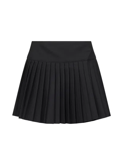 OFF-WHITE BLACK GABARDINE BIG BOOKISH PLEATED MINI SKIRT