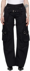 Off-white Cotton Cargo Trousers In Black