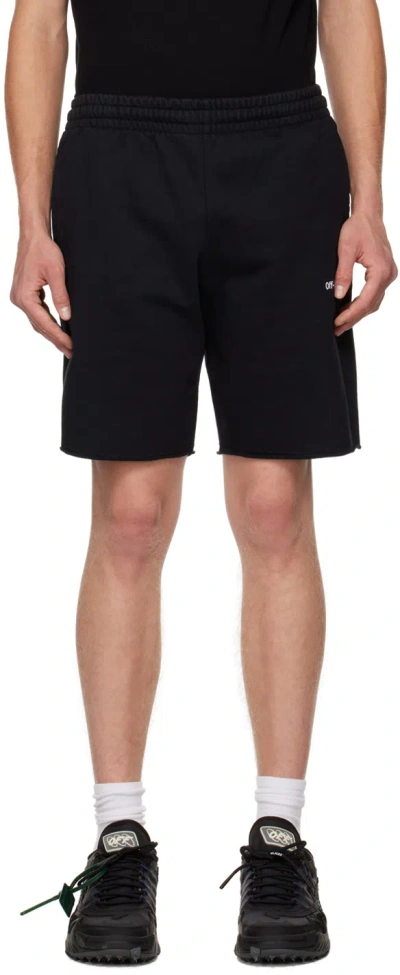 Off-white Black Helvetica Shorts In Black White
