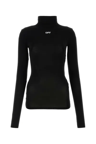 OFF-WHITE BLACK HIGH NECK TOP