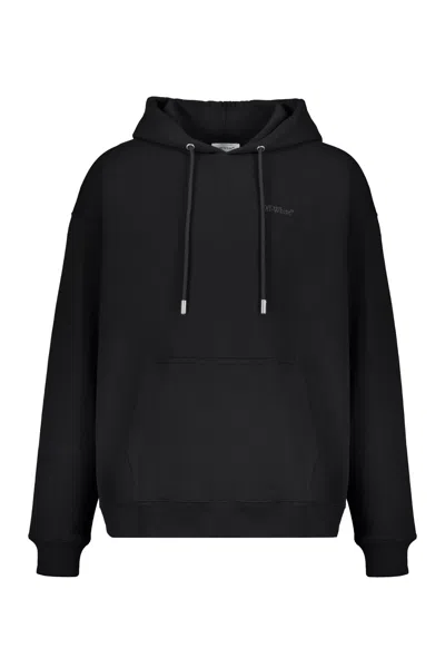 Off-white Vanish Arrow Printed French Cotton-terry Hoodie In Black