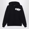 Off-white Black Hoodie With Logo In Black