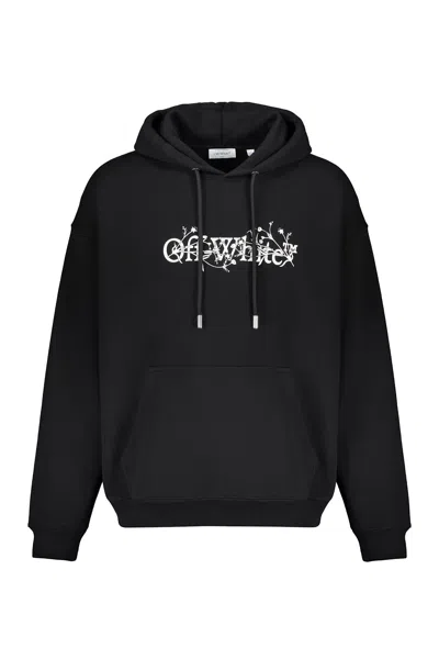 Off-white Graphic-print Hoodie In Black