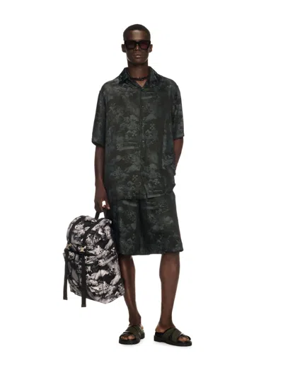 Off-white Black Jacquard Fresco Bowling Shorts In Multi