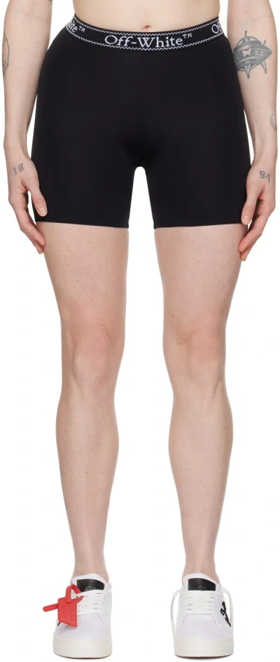 Off-white Black Jacquard Shorts In Black White