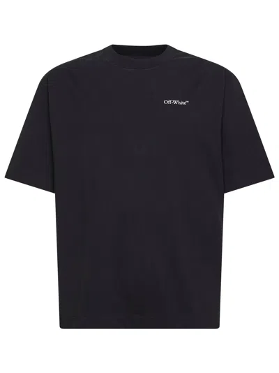 Off-white Black Crew-necktshirt With Logo On Front And Back In Cotton Man