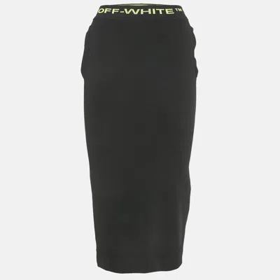 Pre-owned Off-white Black Jersey Logo Waist Band Skirt S