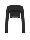 Off-white Logo-detail Long-sleeves Top In Black