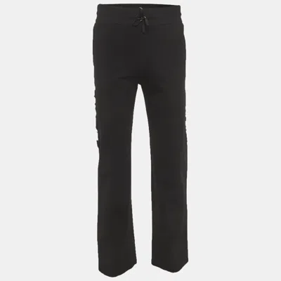 Pre-owned Off-white Black Jersey Side Logo Band Track Pants S