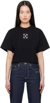 Off-white Black Jewel Mini Arrow Crop T-shirt In Black Silver