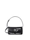 Off-white Jitney 1.0 Logo Plaque Shoulder Bag In Black