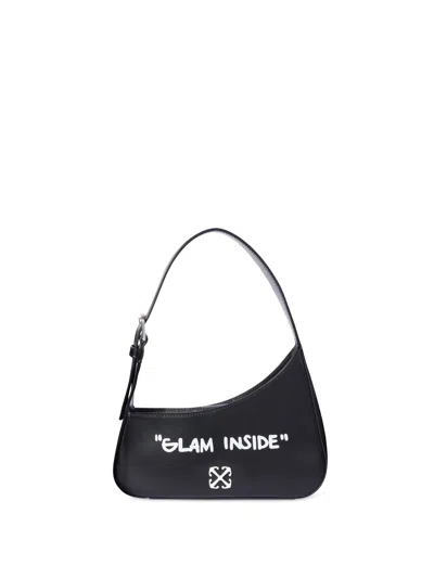 Off-white Jitney Quote Leather Shoulder Bag In Black