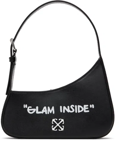 Off-white Black Jitney Quote Shoulder Bag In Black White