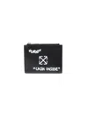 Off-white Black Jitney Quote Zipped Bifold In Black