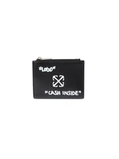 Off-white Black Jitney Quote Zipped Bifold