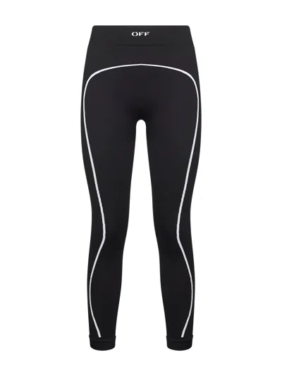 Off-white Black Knit Off Stamp Activewear Leggings