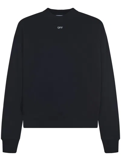 Off-white Black Knit Sweater With Abstract Graphic Design