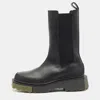 Off-white Black Leather And Elastic Rain Boots In Black