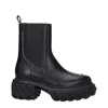 Off-white Black Leather Ankle