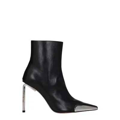 Off-white Black Leather Ankle Boots